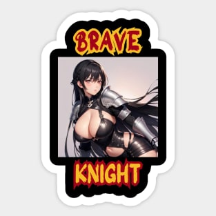 Brave Knight Anime Girl Sticker